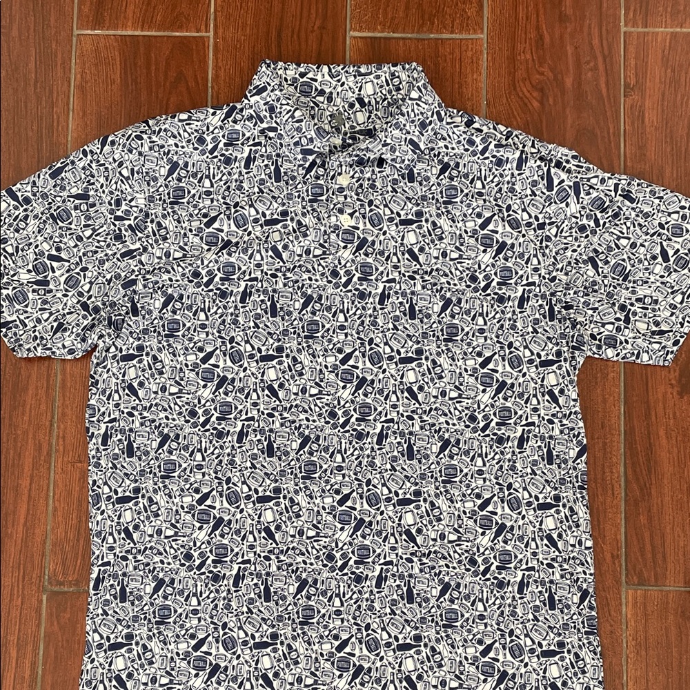 Southern Proper Navy and White Football  Beverages Shirt